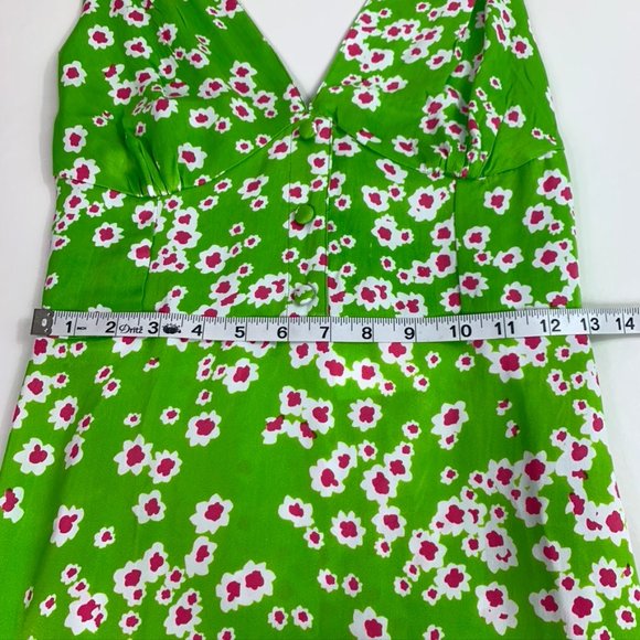 Faithful the Brand Green floral satin midi dress - Picture 6 of 10